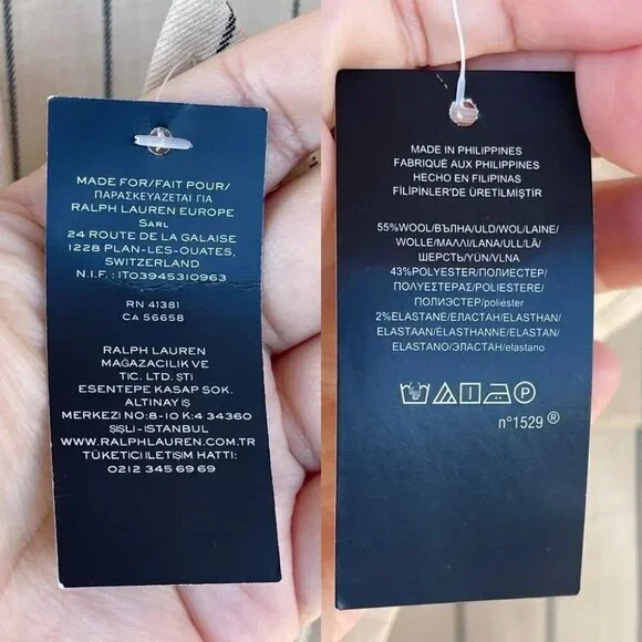 RALPH LAUREN BLACK LABEL Womens Pinstripe Work Two-Button Blazer size 14 Blazers & Suit Jackets